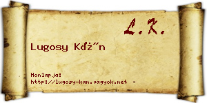 Lugosy Kán névjegykártya